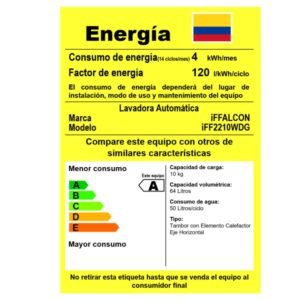 Lavasecadora iFFALCON 10 Kg Inverter iFF2210WDG Gris - Image 7