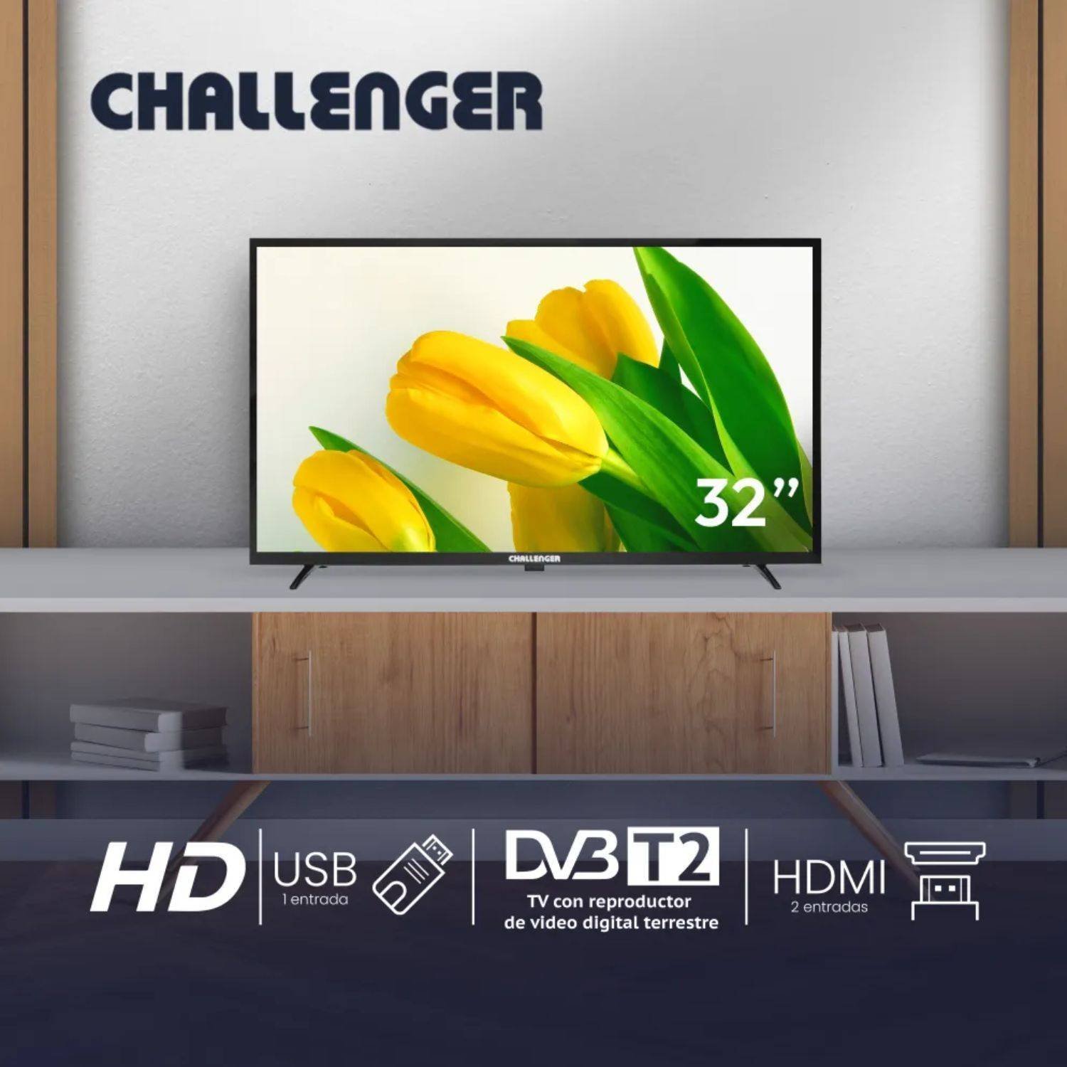 Televisor CHALLENGER 32" HD Basico LED 32K88T2 - Image 2