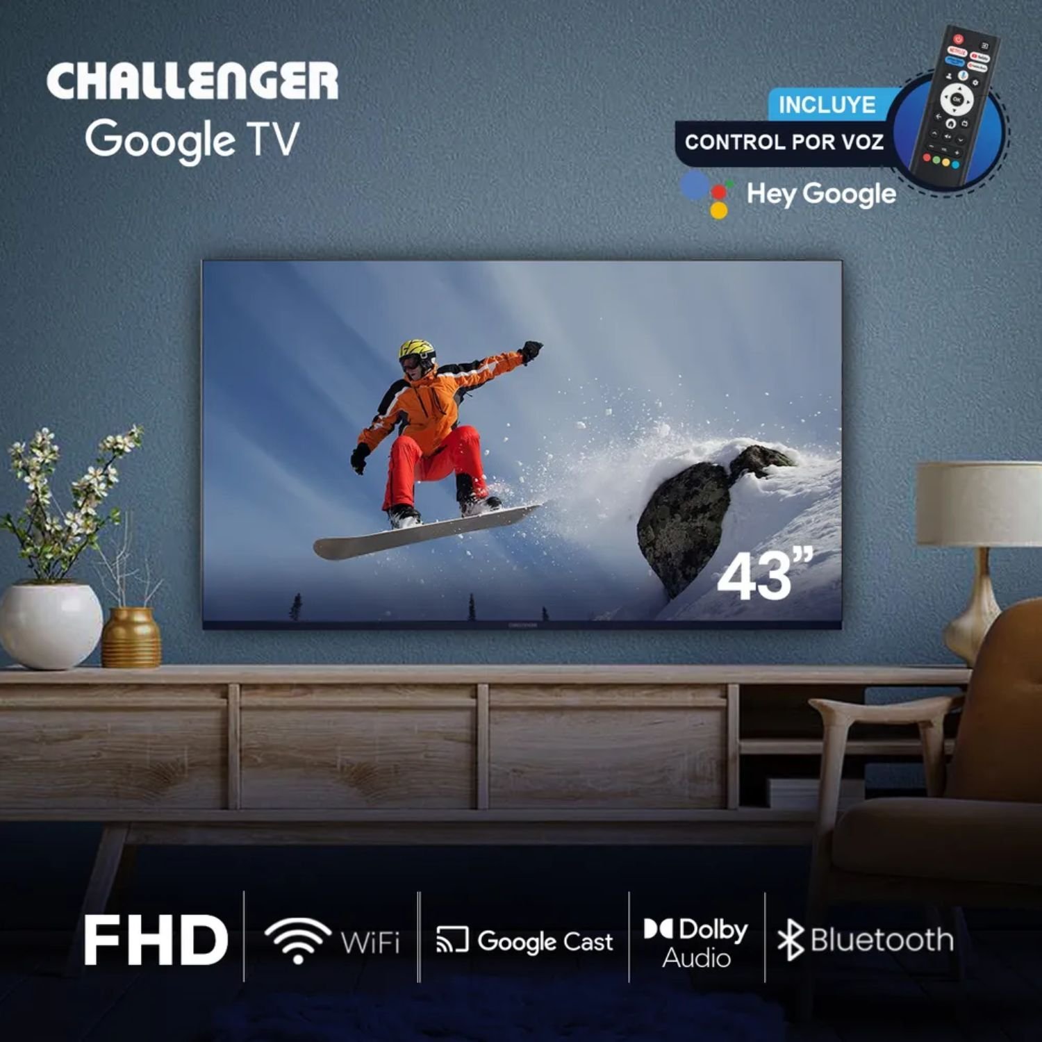 Televisor CHALLENGER 43" FHD Smart TV LED 43KG90 Google TV - Image 5