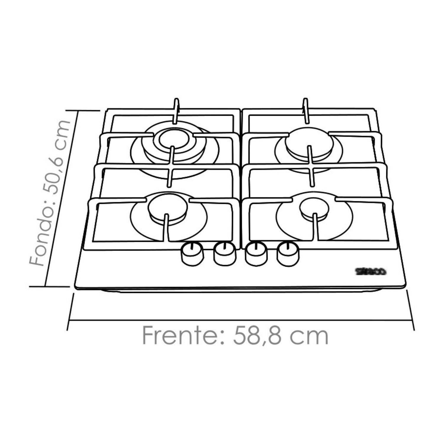 Estufa SUECO 60 cm 4 Puestos Gas Natural 6401 Vidrio - Image 4