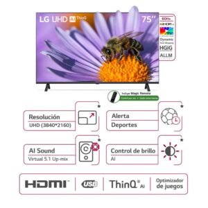 Televisor LG 75" UHD 4K Smart Magic Remote 75UR8750PSA - Image 5