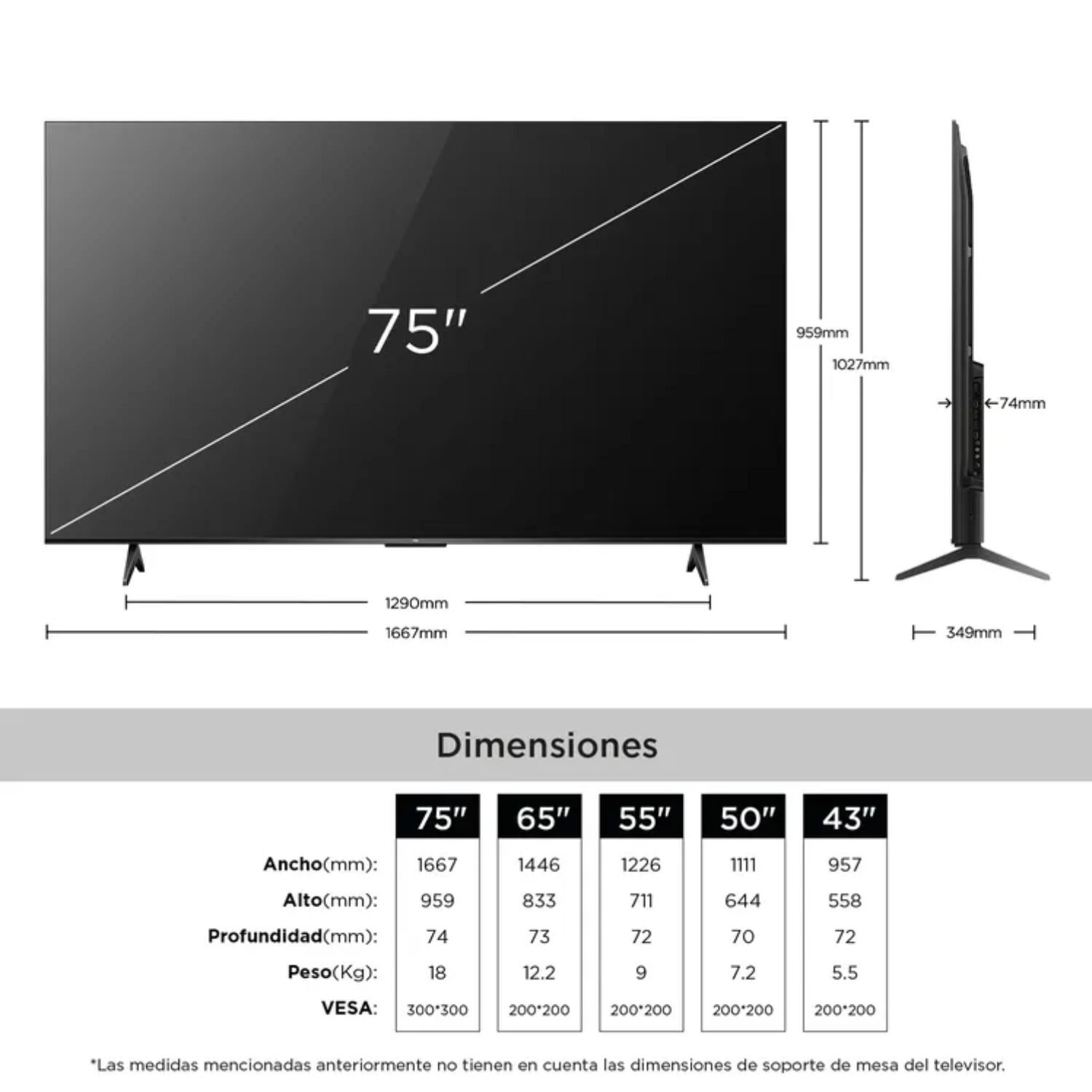 Televisor TCL 75" 4K Smart TV LED 75V6C Google TV - Image 2
