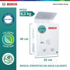 Calentador de Agua Gas Natural 5,5 Lt Tiro Natural BOSCH 050 - Image 5