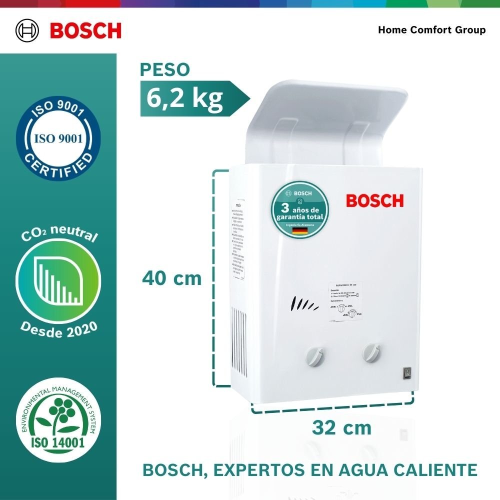 Calentador de Agua Gas Natural 5,5 Lt Tiro Natural BOSCH 050 - Image 5