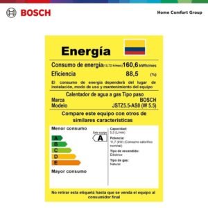 Calentador de Agua Gas Natural 5,5 Lt Tiro Natural BOSCH 050 - Image 8