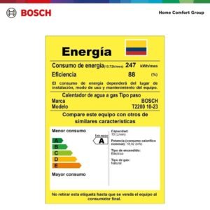 Calentador de Agua Gas Natural 10 Lt Tiro Natural BOSCH 040 - Image 8