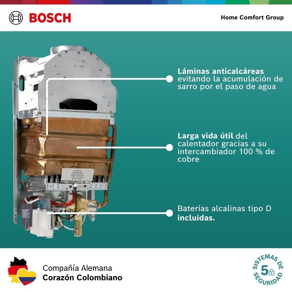 Calentador de Agua Gas Propano 10 Lt Tiro Natural BOSCH 041 - Image 5