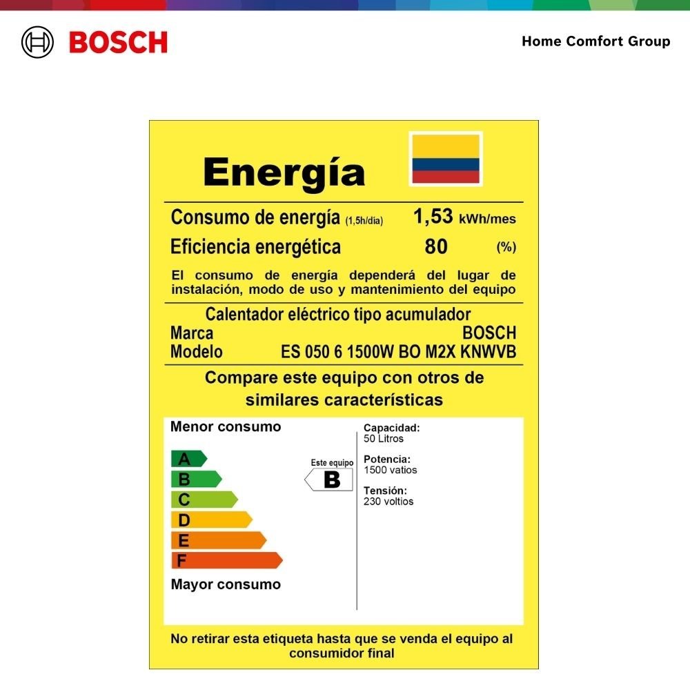Calentador de Agua de Acumulacion 50 Litros 220 V BOSCH 347 - Image 8