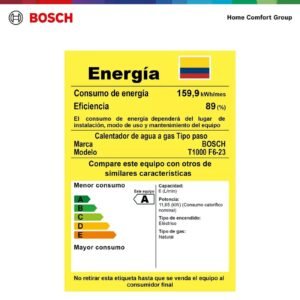 Calentador de Agua Gas Natural 6 Lt Tiro Forzado BOSCH 586 - Image 8