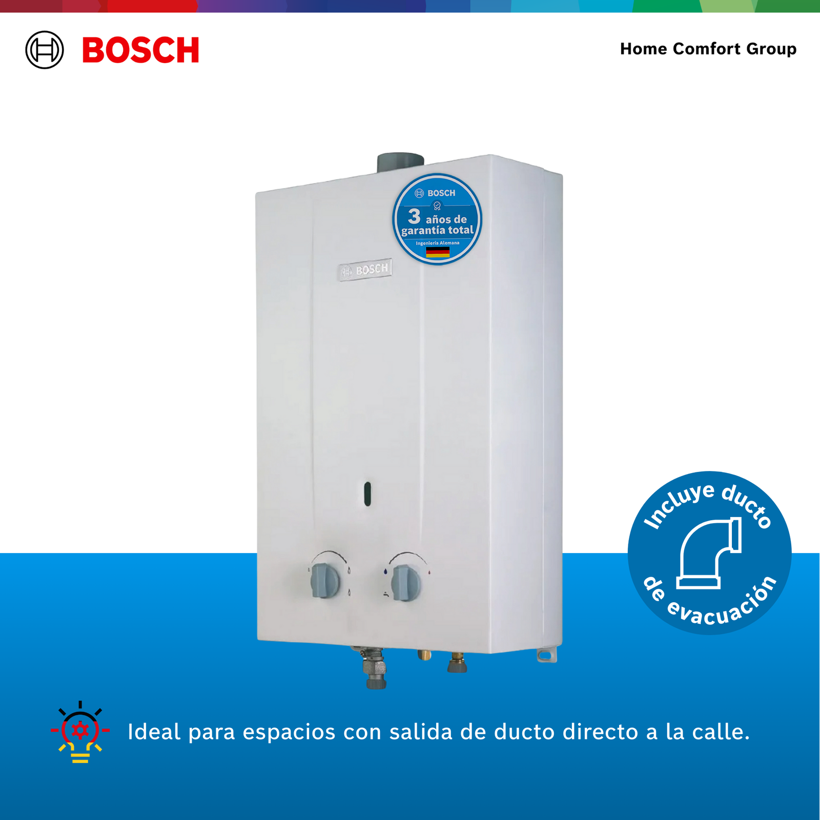 Calentador de Agua Gas Propano 6 Lt Tiro Forzado BOSCH 587 - Image 3