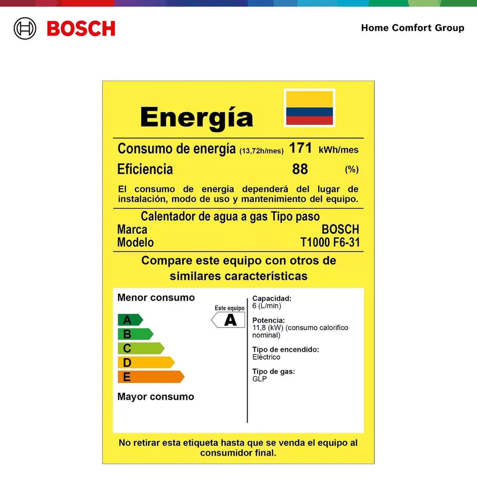 Calentador de Agua Gas Propano 6 Lt Tiro Forzado BOSCH 587 - Image 8