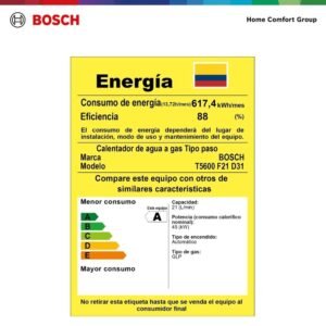 Calentador de Agua Gas Propano 21 Lt Tiro Forzado BOSCH 620 - Image 8