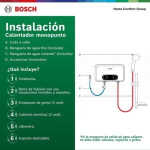 Calentador de Agua Electrico 5,5 kw 110 V BOSCH 798 - Image 4
