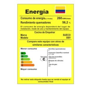 Estufa SUECO 79 cm 5 Puestos Gas Natural 8501 Vidrio - Image 4