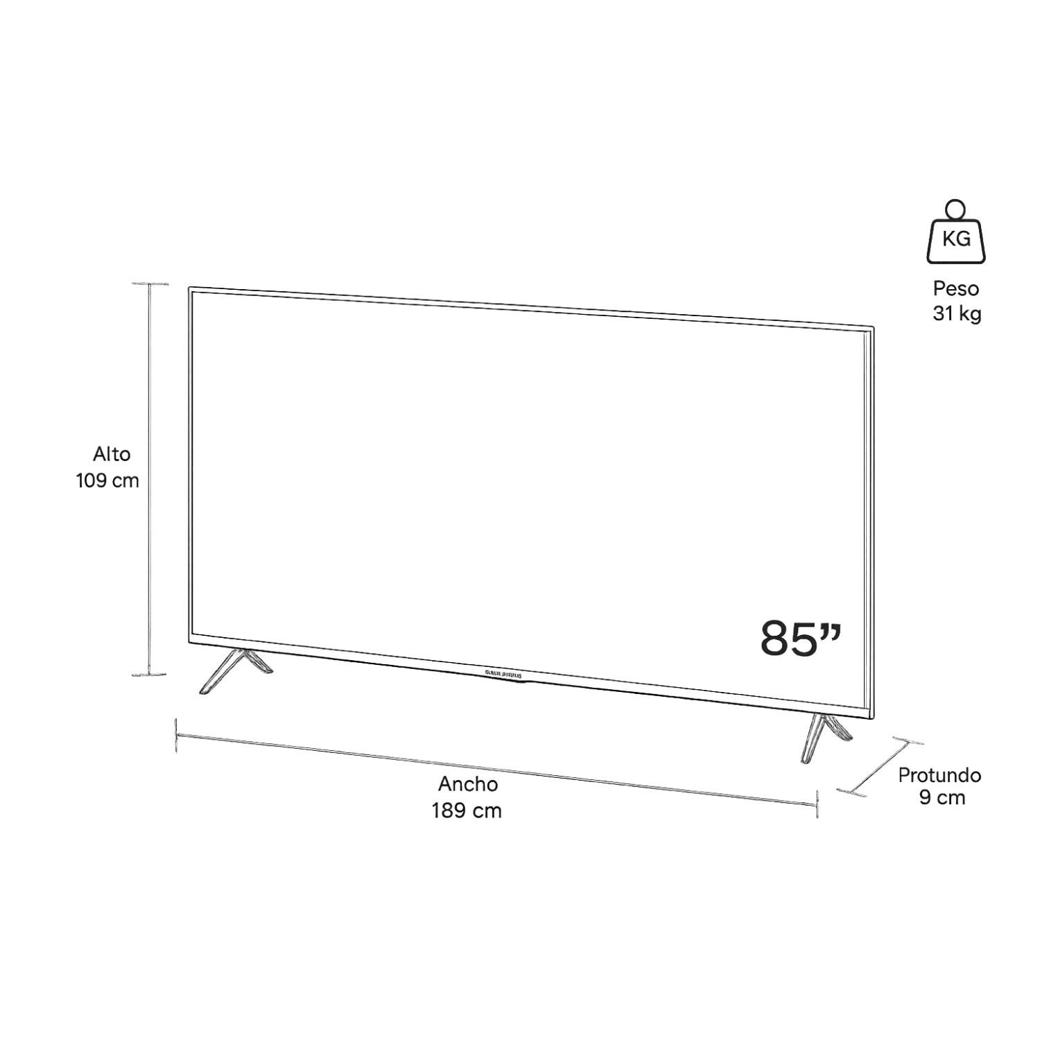 Televisor TCL 85" 4K Smart TV QLED 85P7L Google TV - Image 4