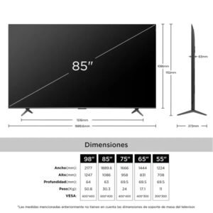 Televisor TCL 85" 4K Smart TV QLED 85P8K Google TV - Image 2