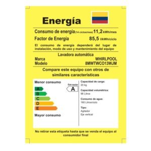 Lavadora WHIRLPOOL 20 Kg Carga Superior 8MWTWCO13WJM Blanco - Image 8