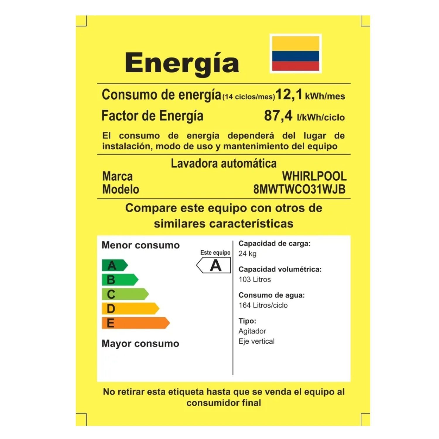 Lavadora WHIRLPOOL 22 Kg Carga Superior 8MWTWCO31WJB Blanco - Image 9