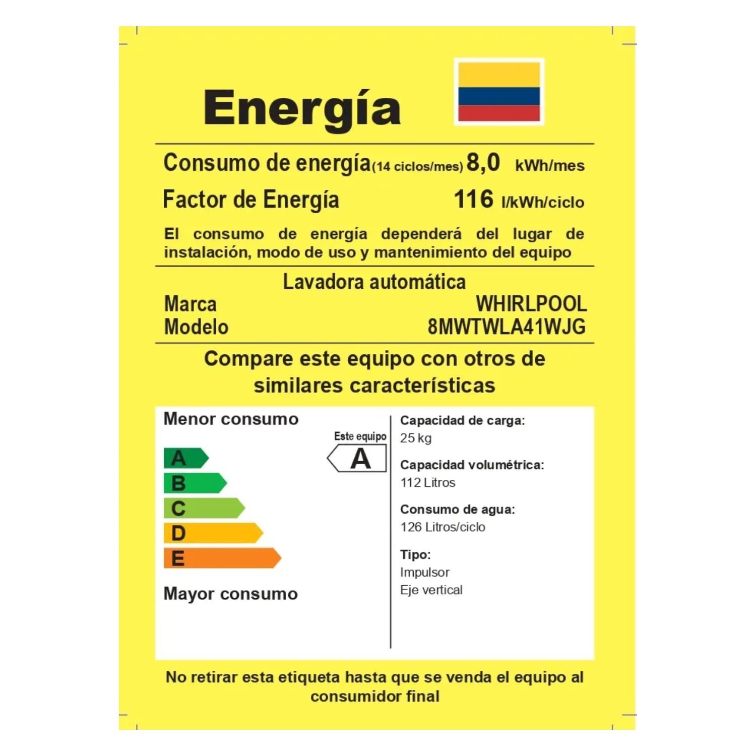 Lavadora WHIRLPOOL 25 Kilos Carga Superior 8MWTWLA41WJG Gris - Image 8