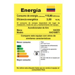 Aire Acondicionado 9000 BTU On/Off 110V HACEB Blanco - Image 6