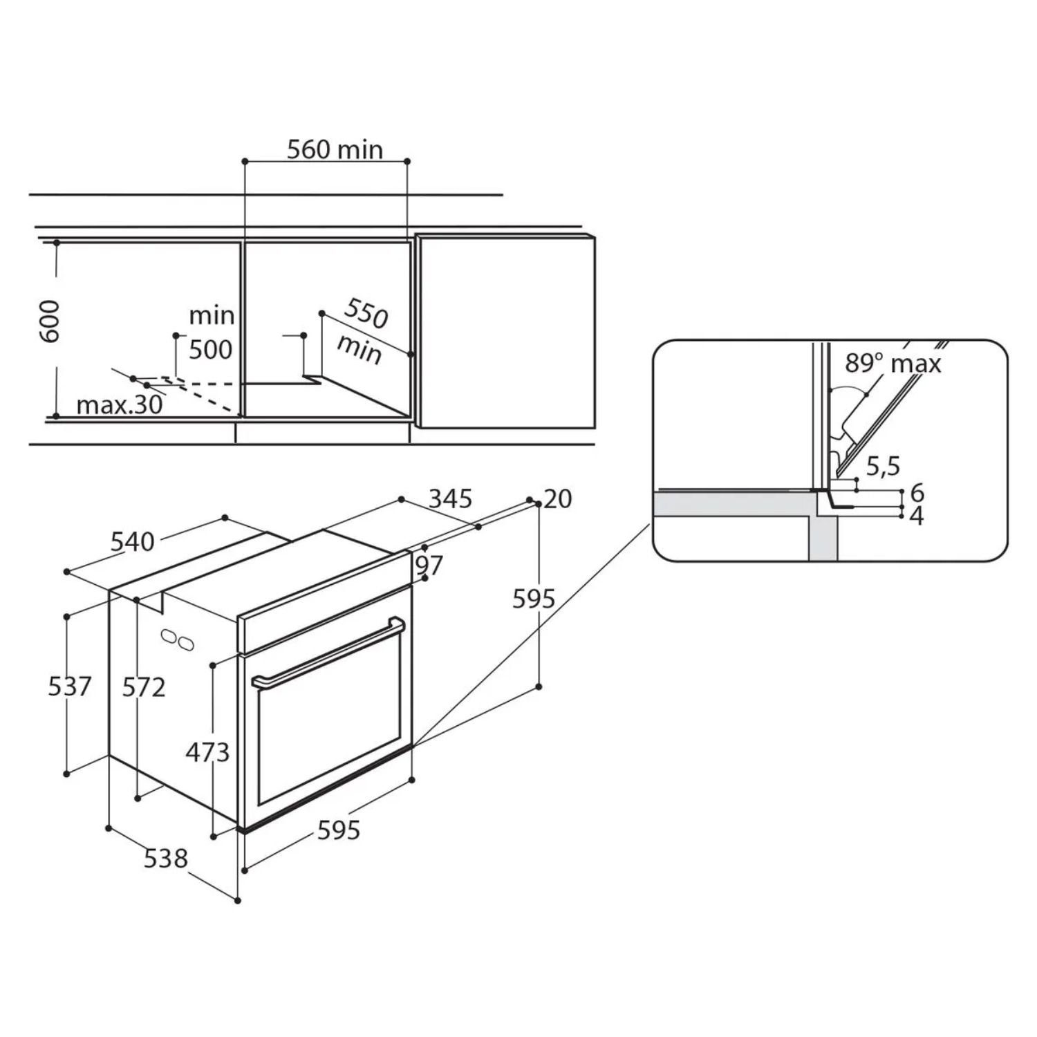 Horno de Empotrar WHIRLPOOL 60 cm Electrico AKP738IX Gris - Image 5