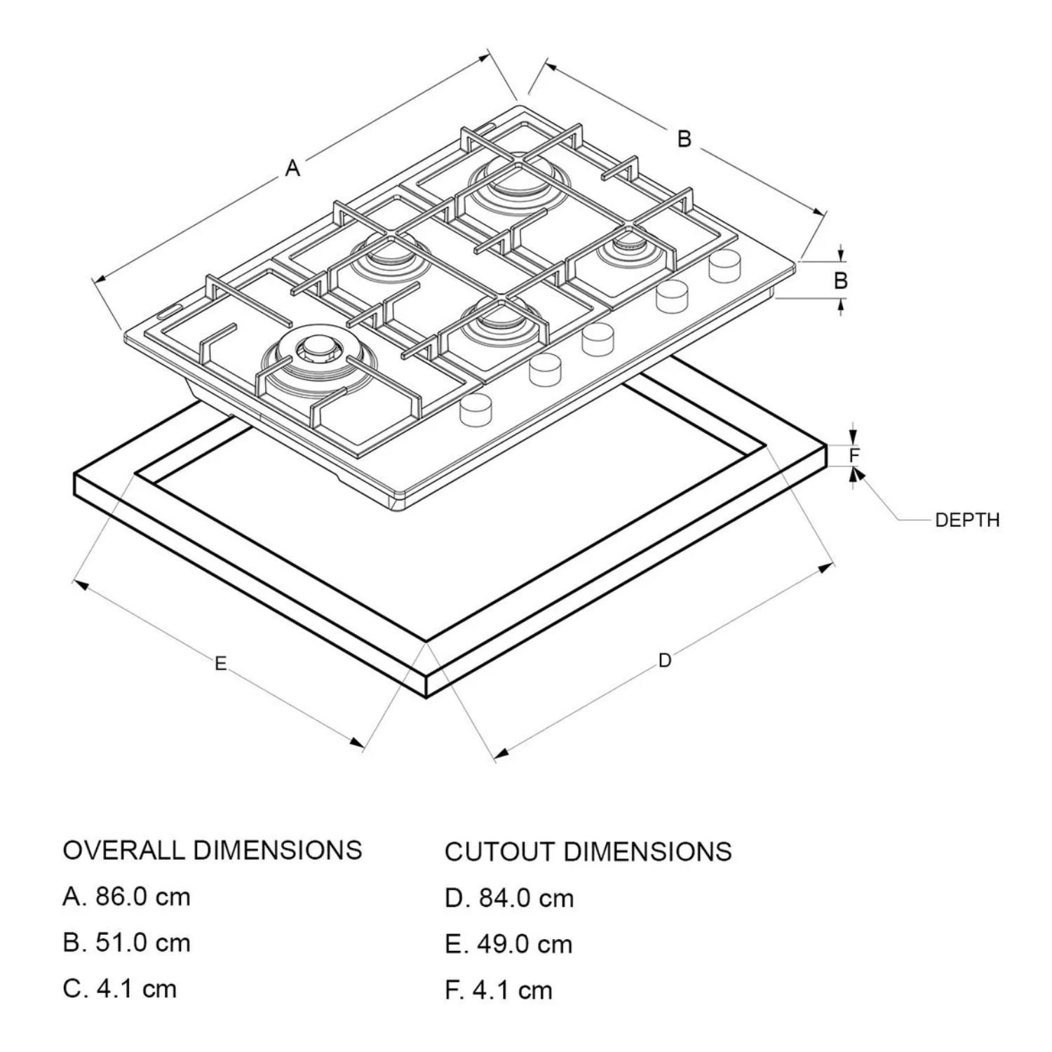 Estufa WHIRLPOOL 86 cm 5 Puestos Gas Natural AKT950IXL Gris - Image 5