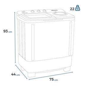 Lavadora ACROSS 10 Kilos Doble Tina ALD1035JE Blanca - Image 6