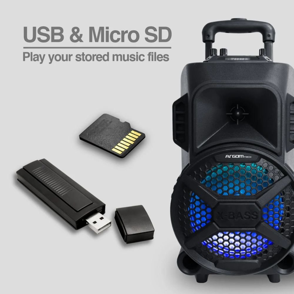 Parlante ARGOM Microfono 2100W USB ARG-SP-4078BK - Image 4