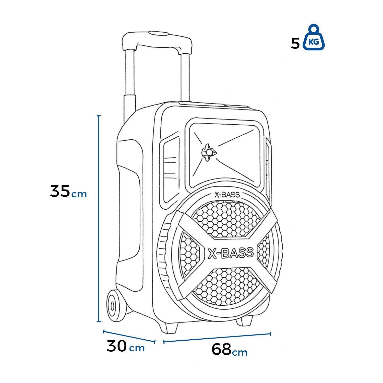 Parlante ARGOM Microfono 2100W USB ARG-SP-4078BK - Image 8