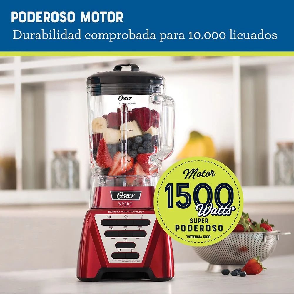Licuadora OSTER 2 Litros 3 Vel 1500 W BLST3A-R2G Rojo - Image 5