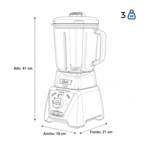 Licuadora OSTER 2 Litros 3 Vel 1500 W BLST3B-CPG Inox - Image 9