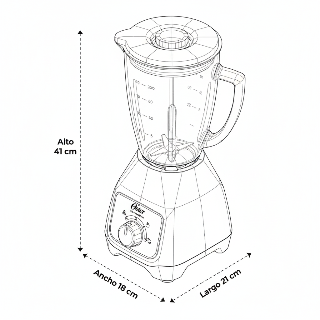 Licuadora OSTER 1.5 Litros 2 Vel 800 W BLSTKAG-BRD Negro - Image 9