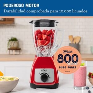 Licuadora OSTER 1.5 Litros 2 Vel 800 W BLSTKAG-RRD Rojo - Image 4