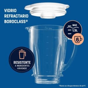 Licuadora OSTER 1.5 Litros 2 Vel 800 W BLSTKAG-WRD Blanca - Image 6