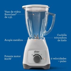 Licuadora OSTER 1.5 Litros 2 Vel 800 W BLSTKAG-WRD Blanca - Image 5