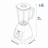 Licuadora OSTER 1.25 Litros 2 Vel 800 W BLSTKAP-WRD Blanca - Image 9