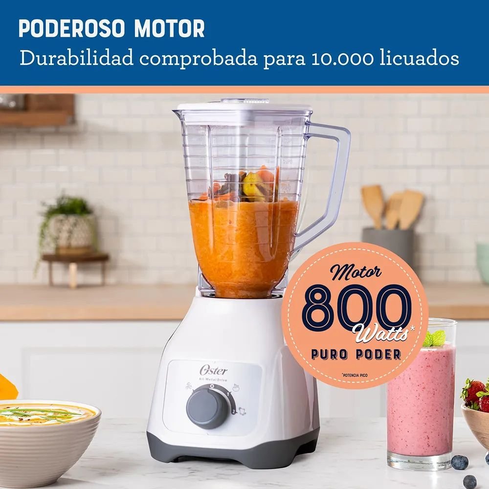 Licuadora OSTER 1.25 Litros 2 Vel 800 W BLSTKAP-WRD Blanca - Image 5