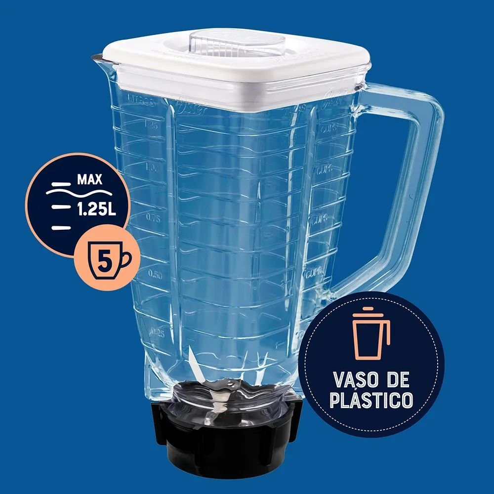 Licuadora OSTER 1.25 Litros 2 Vel 800 W BLSTKAP-WRD Blanca - Image 6