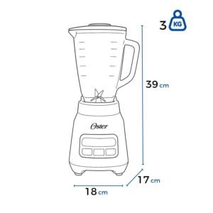 Licuadora OSTER 1.5 Litros 3 Vel 800 W BLSTPEG-BRT Negro - Image 8