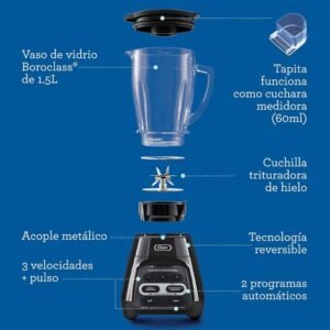 Licuadora OSTER 1.5 Litros 3 Vel 1000 W BLSTPYG1309B Negro - Image 8