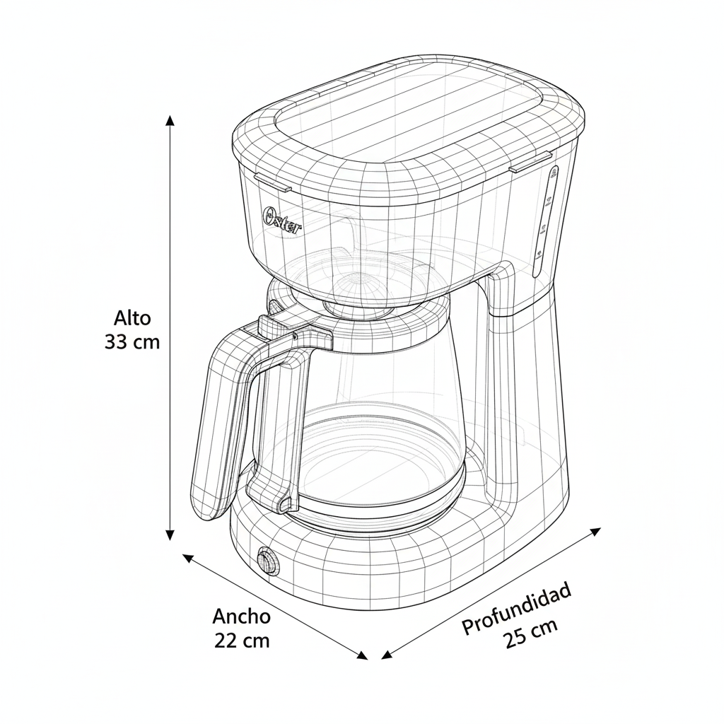Cafetera OSTER 12 Tazas 1000 W BVSTDCS12BN Negro - Image 6