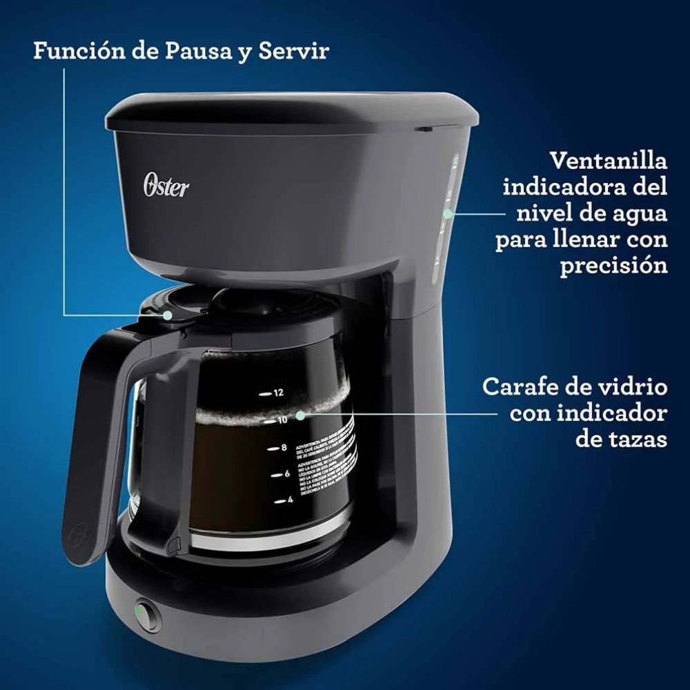 Cafetera OSTER 12 Tazas 1000 W BVSTDCS12BN Negro - Image 4