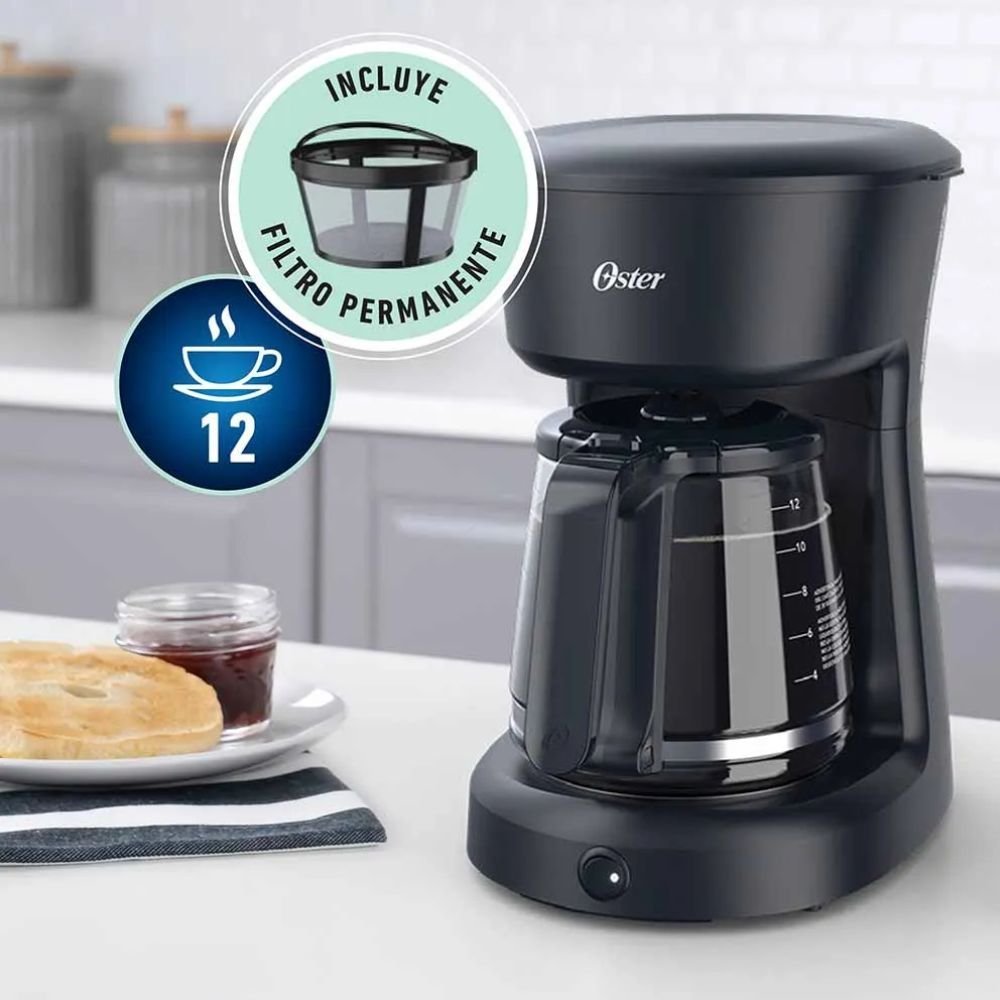 Cafetera OSTER 12 Tazas 1000 W BVSTDCS12BN Negro - Image 5