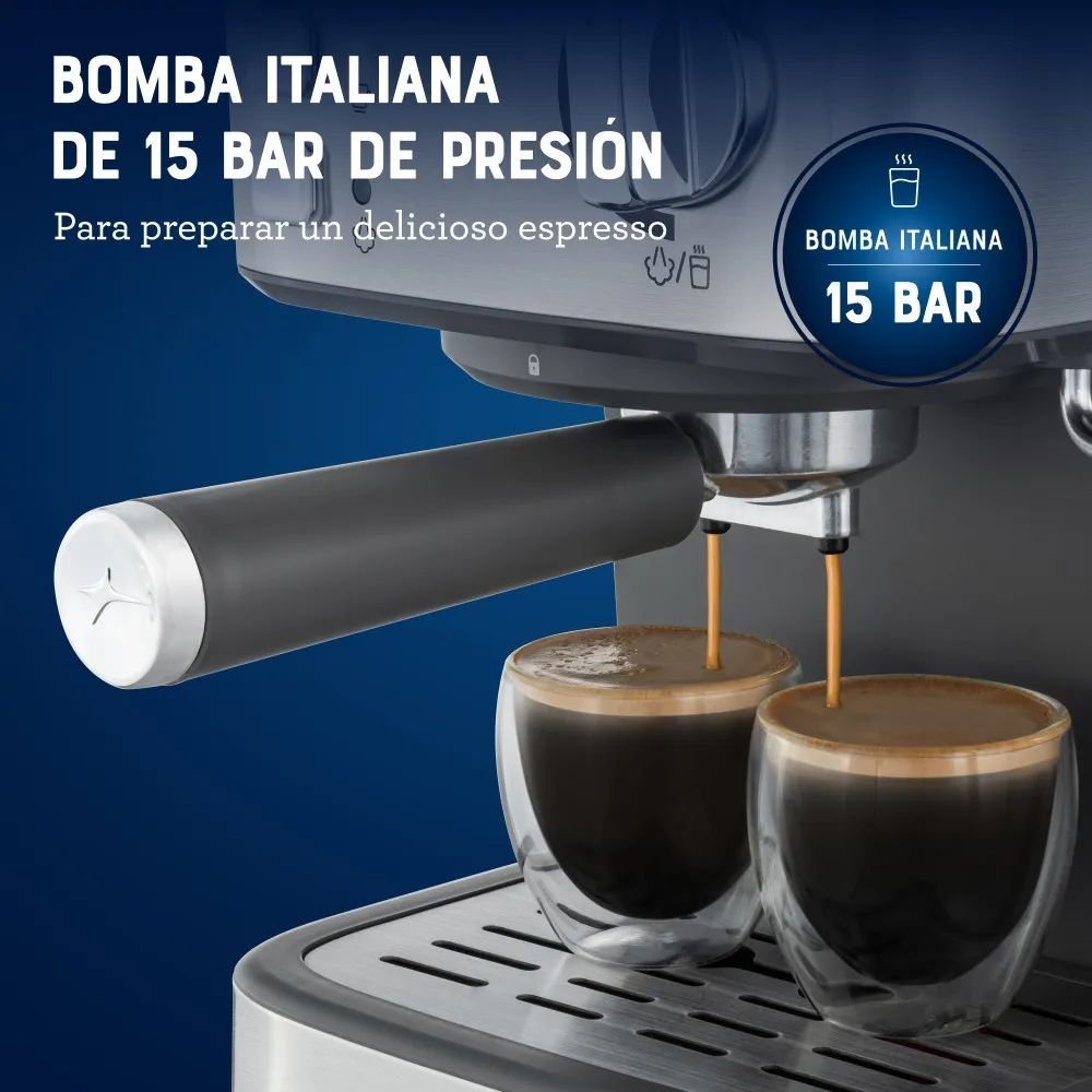 Cafetera OSTER 15 Bares Espresso BVSTEM5502 Plateada - Image 8
