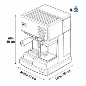 Cafetera OSTER Automatica 15 Bares 1170 W BVSTEM6603SS Inox - Image 9