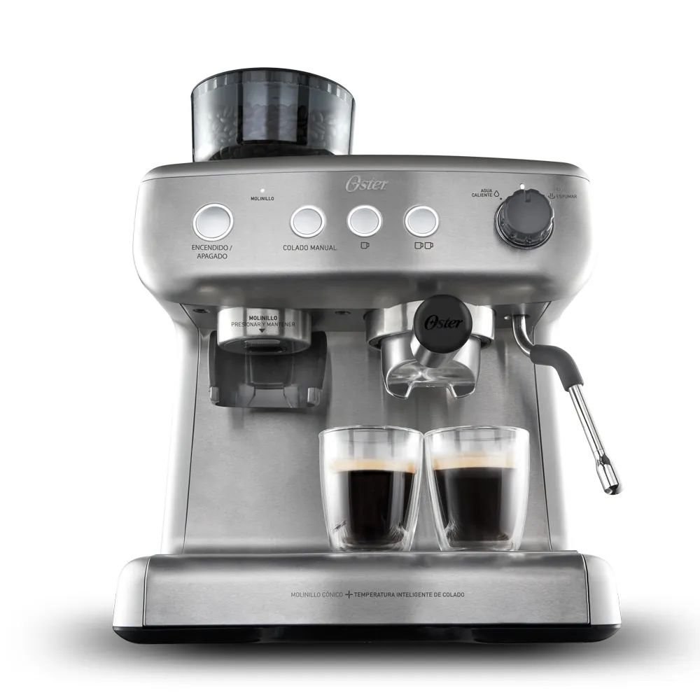 Cafetera OSTER 15 Bares Molino BVSTEM7300 Plateada