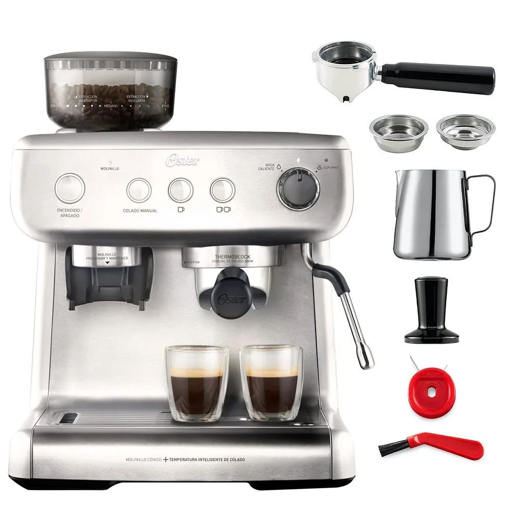 Cafetera OSTER 15 Bares Molino BVSTEM7300 Plateada - Image 8