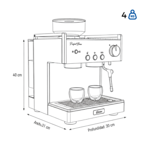 Cafetera OSTER 15 Bares Espresso BVSTEM7400 Plateada - Image 9