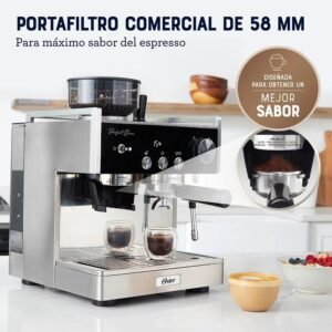Cafetera OSTER 15 Bares Espresso BVSTEM7400 Plateada - Image 4