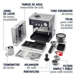 Cafetera OSTER 15 Bares Espresso BVSTEM7400 Plateada - Image 7